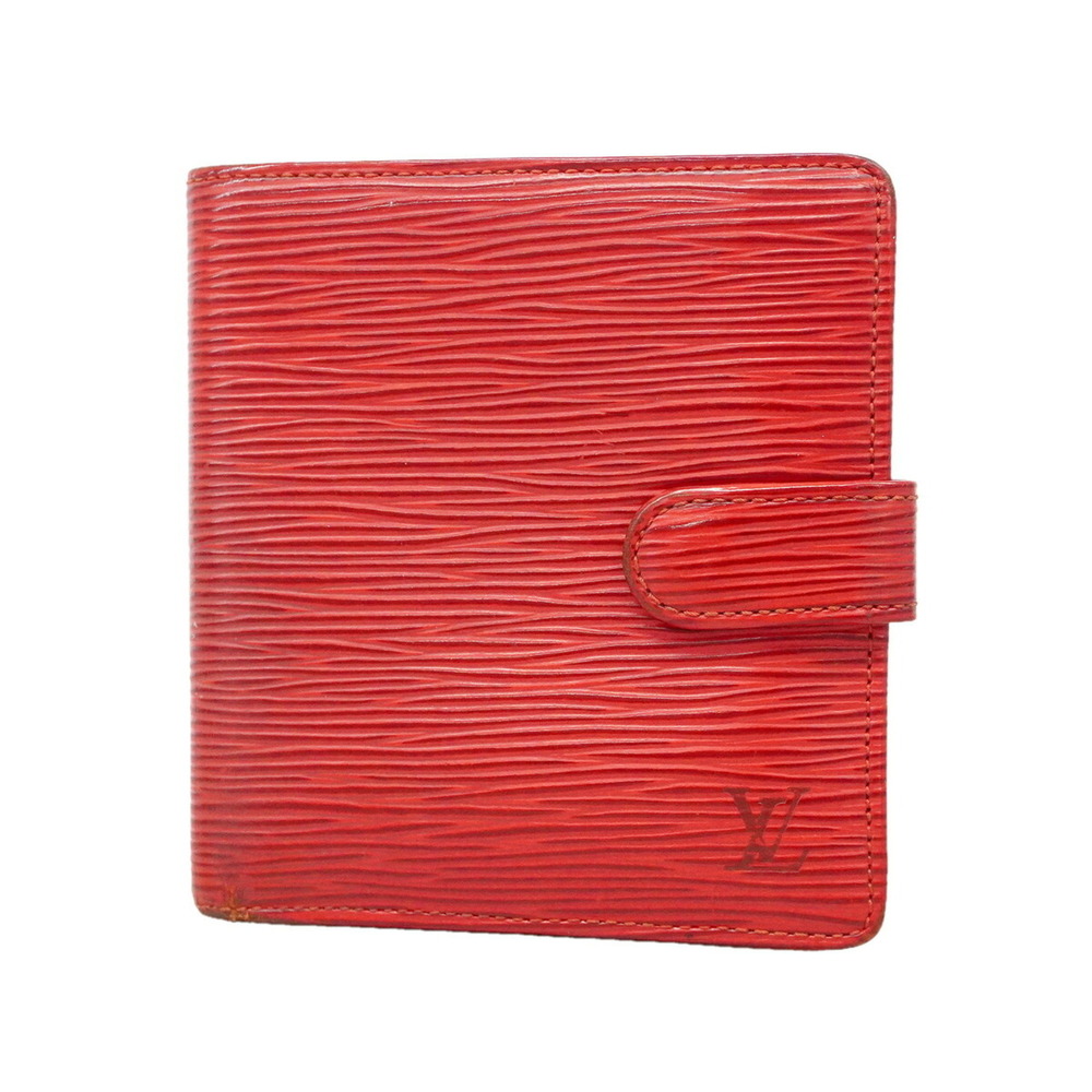 Louis Vuitton Epi Portefeuille Compact Wallet M63557 Castilian Red Women's OP...